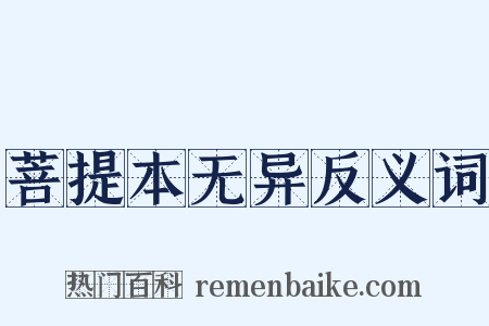 菩提本无异反义词是什么意思的图片